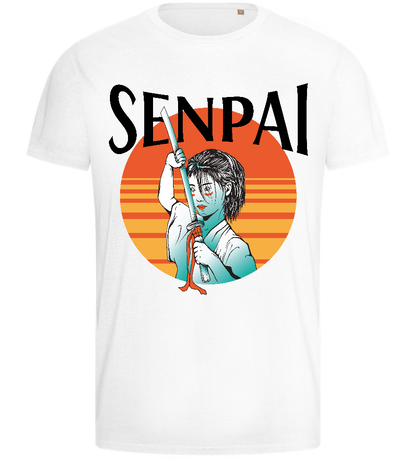 Sunset Senpai Design - Basic men's fitted t-shirt_WHITE_front