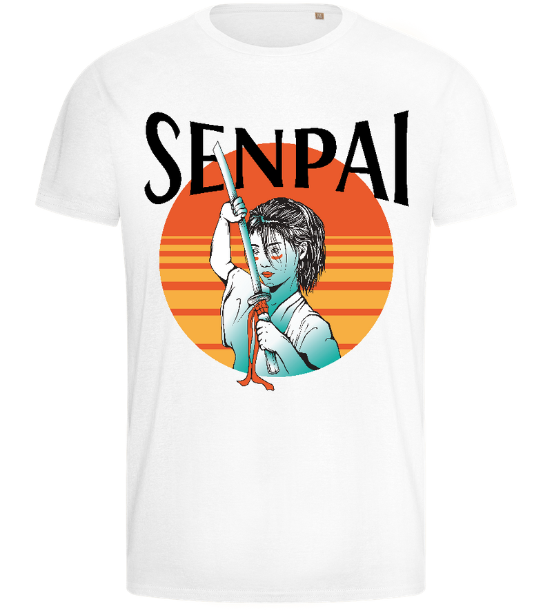 Sunset Senpai Design - Basic men's fitted t-shirt_WHITE_front