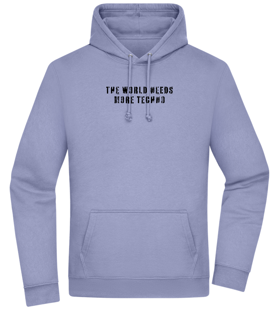 The World Needs More Techno Design - Premium Essential Unisex Hoodie_BLUE_front