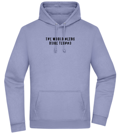 The World Needs More Techno Design - Premium Essential Unisex Hoodie_BLUE_front