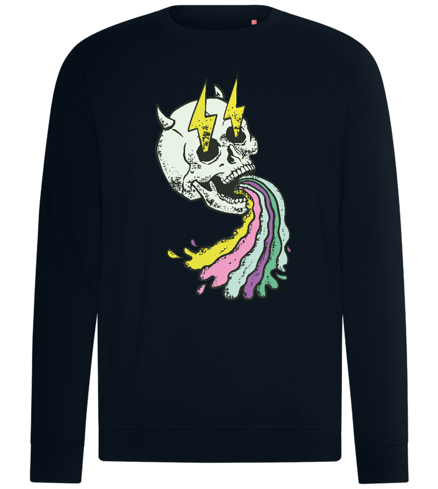 Rainbow Skull Thunders Design - Comfort unisex sweater_BLACK_front