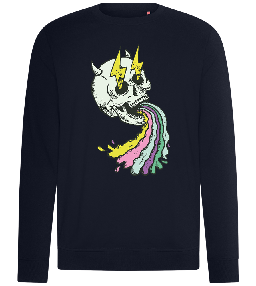 Rainbow Skull Thunders Design - Comfort unisex sweater_FRENCH NAVY_front