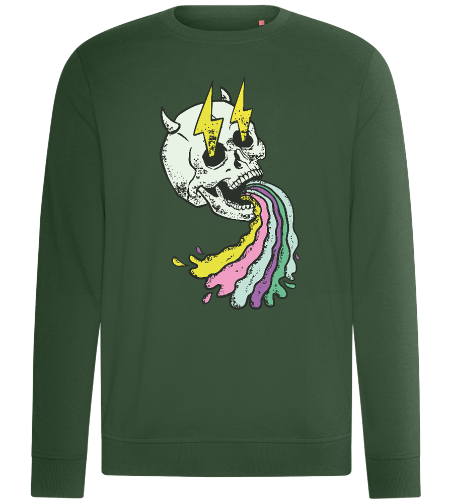 Rainbow Skull Thunders Design - Comfort unisex sweater_GREEN BOTTLE_front