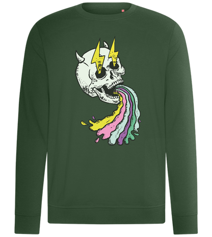 Rainbow Skull Thunders Design - Comfort unisex sweater_GREEN BOTTLE_front