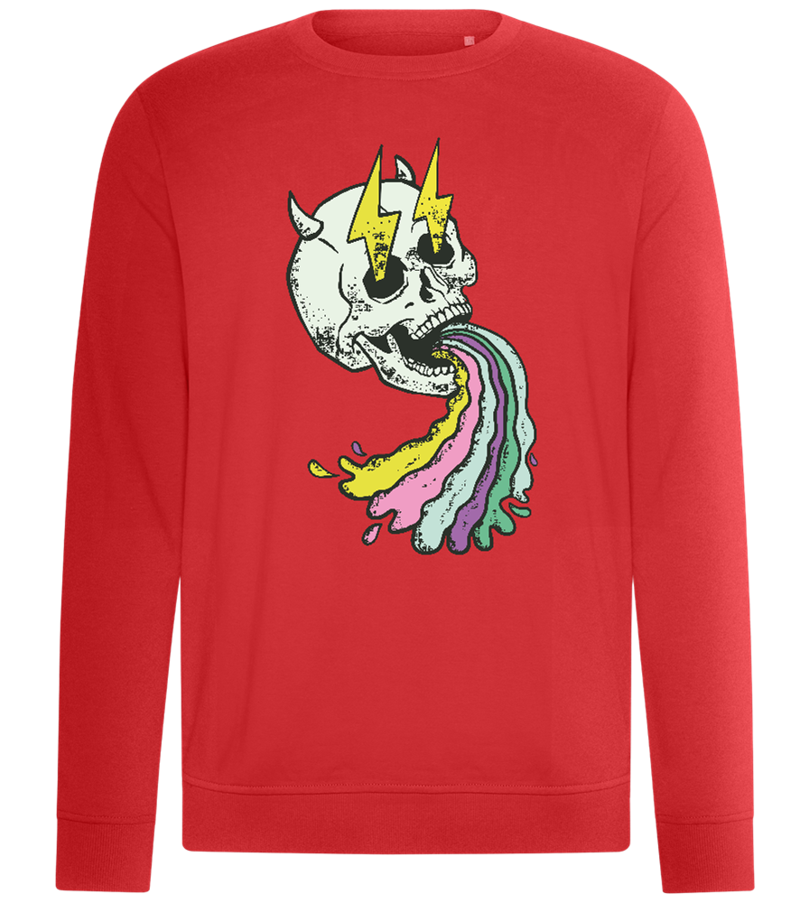 Rainbow Skull Thunders Design - Comfort unisex sweater_RED_front