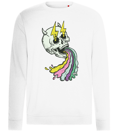 Rainbow Skull Thunders Design - Comfort unisex sweater_WHITE_front