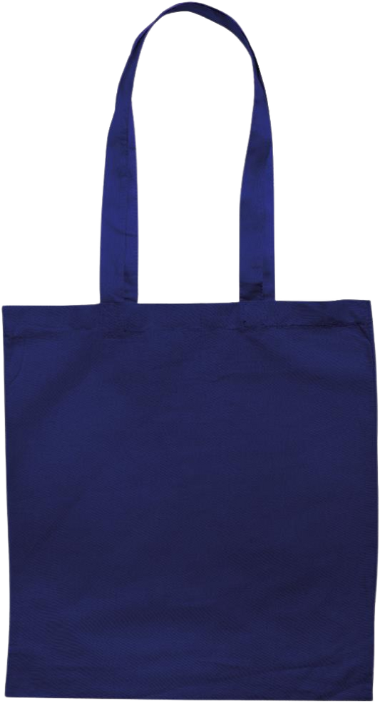 Vintage Teacher Design - Premium colored cotton tote bag_BLUE_back