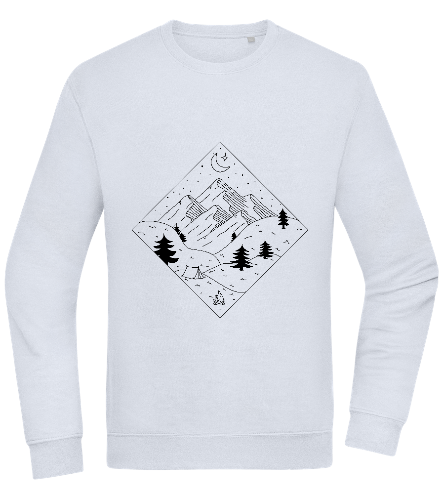 Mountain Landscape Outline Design - Comfort Essential Unisex Sweater_CREAMY BLUE_front