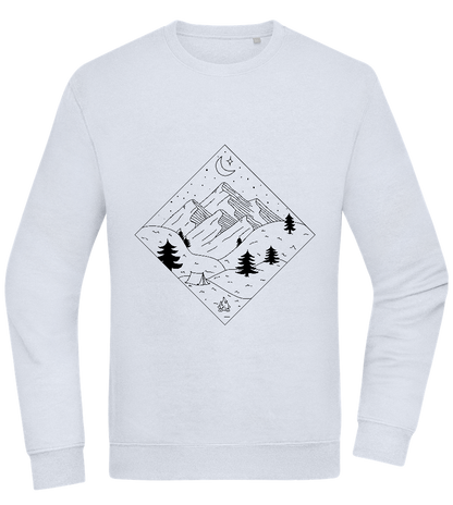 Mountain Landscape Outline Design - Comfort Essential Unisex Sweater_CREAMY BLUE_front