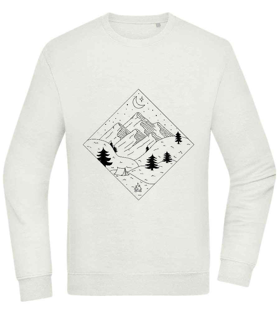 Mountain Landscape Outline Design - Comfort Essential Unisex Sweater_CREAMY GREEN_front