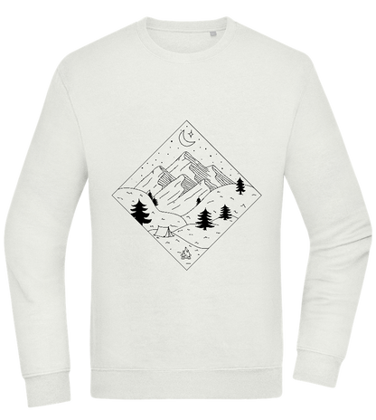 Mountain Landscape Outline Design - Comfort Essential Unisex Sweater_CREAMY GREEN_front