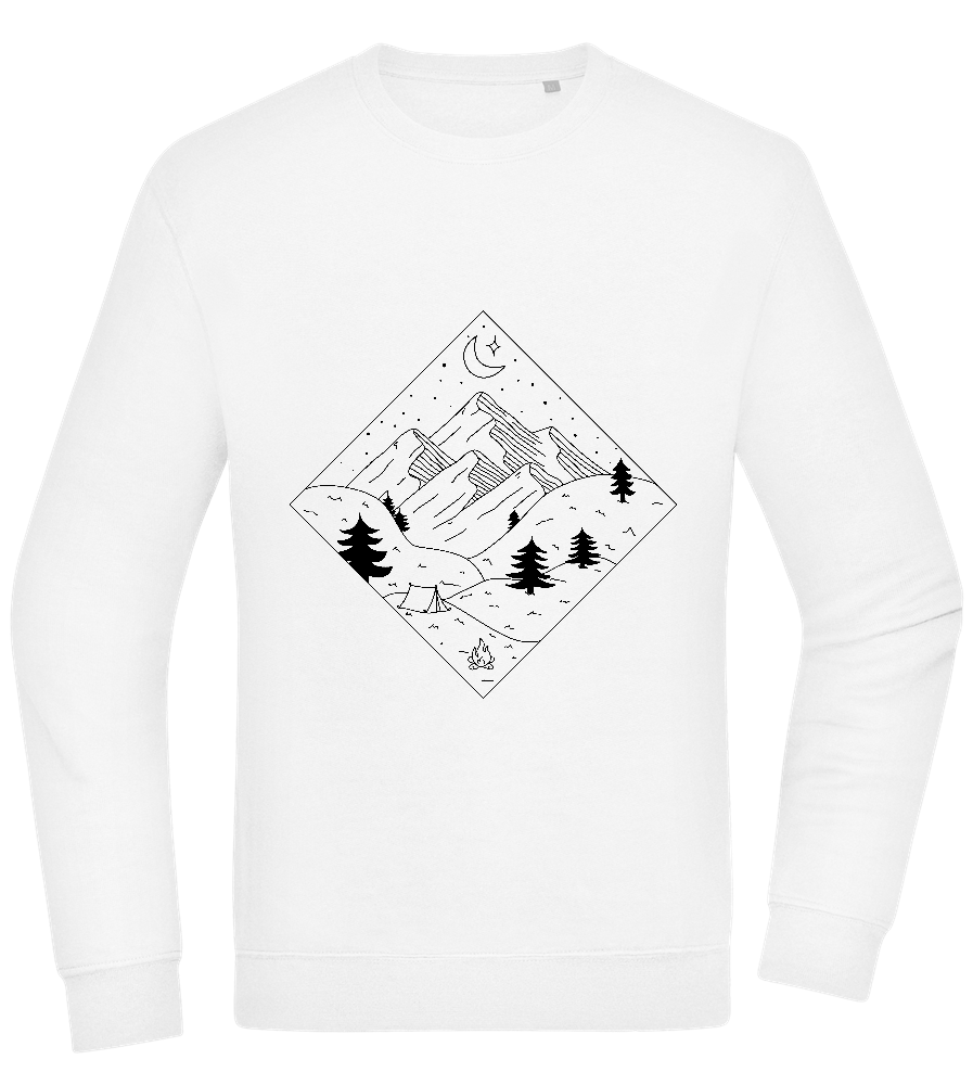 Mountain Landscape Outline Design - Comfort Essential Unisex Sweater_WHITE_front