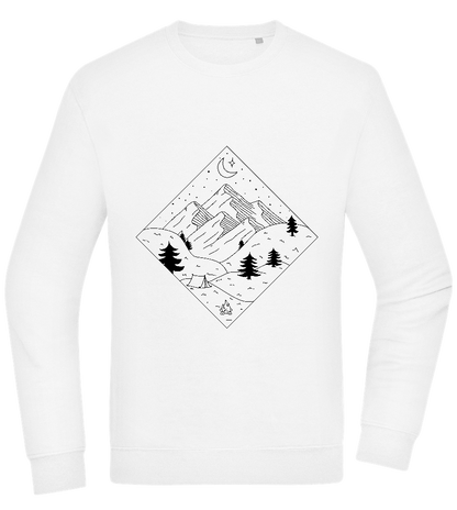 Mountain Landscape Outline Design - Comfort Essential Unisex Sweater_WHITE_front