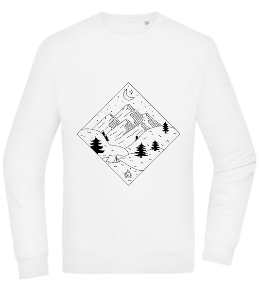 Mountain Landscape Outline Design - Comfort Essential Unisex Sweater_WHITE_front