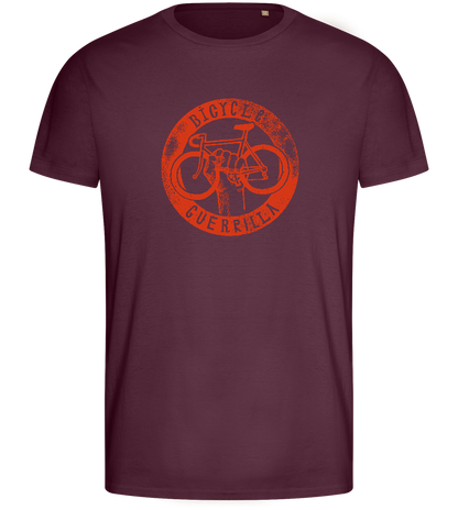 Bicycle Guerrilla Symbol Design - Basic men's fitted t-shirt_BORDEAUX_front