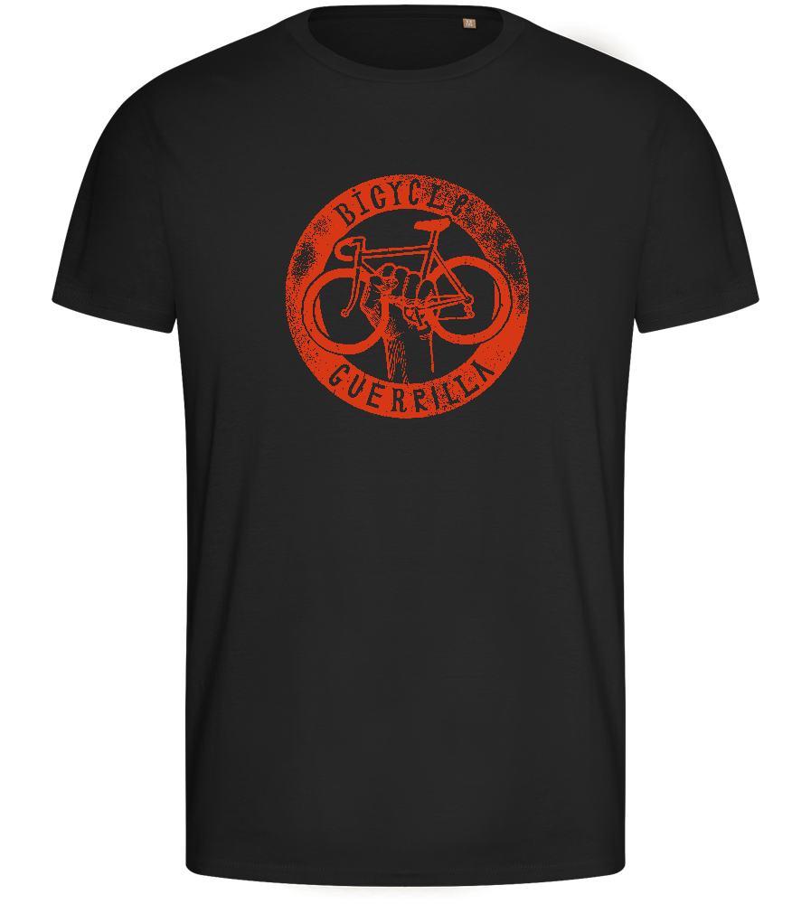 Bicycle Guerrilla Symbol Design - Basic men's fitted t-shirt_DEEP BLACK_front