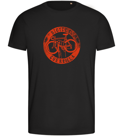 Bicycle Guerrilla Symbol Design - Basic men's fitted t-shirt_DEEP BLACK_front