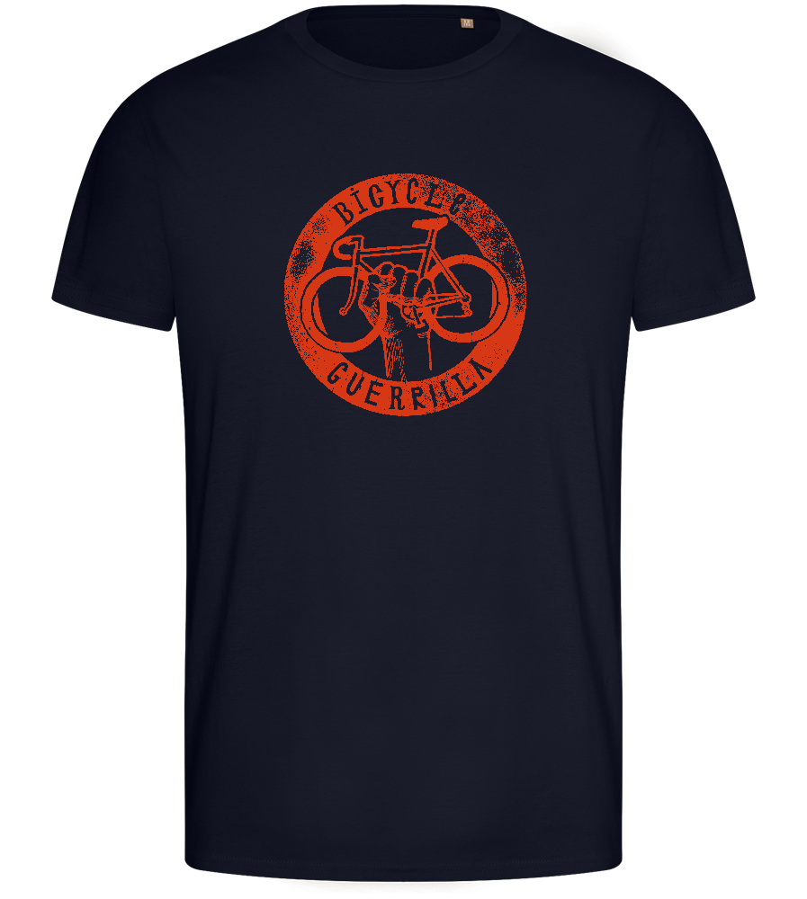 Bicycle Guerrilla Symbol Design - Basic men's fitted t-shirt_FRENCH NAVY_front