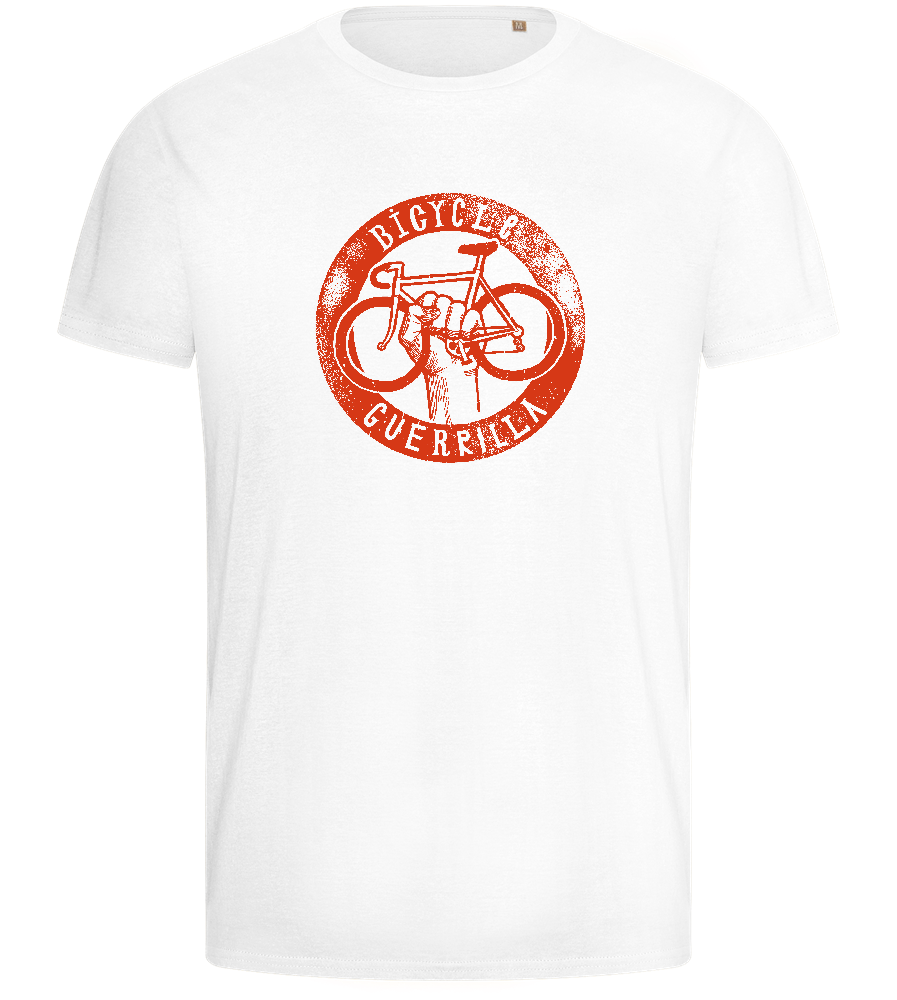 Bicycle Guerrilla Symbol Design - Basic men's fitted t-shirt_WHITE_front