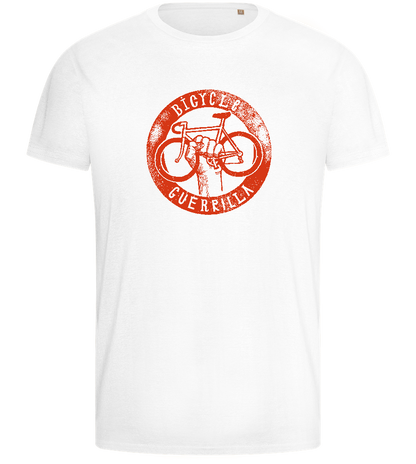 Bicycle Guerrilla Symbol Design - Basic men's fitted t-shirt_WHITE_front