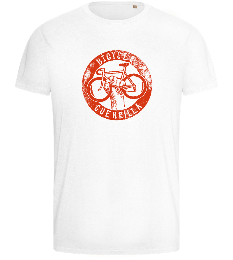 Bicycle Guerrilla Symbol Design - Basic men's fitted t-shirt_WHITE_front