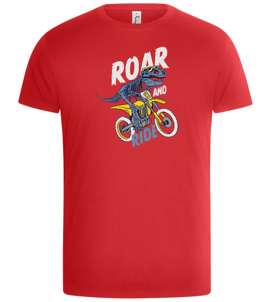 Dino Biker Design - Basic Unisex T-Shirt_RED_front