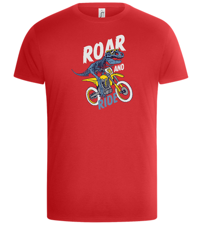 Dino Biker Design - Basic Unisex T-Shirt_RED_front