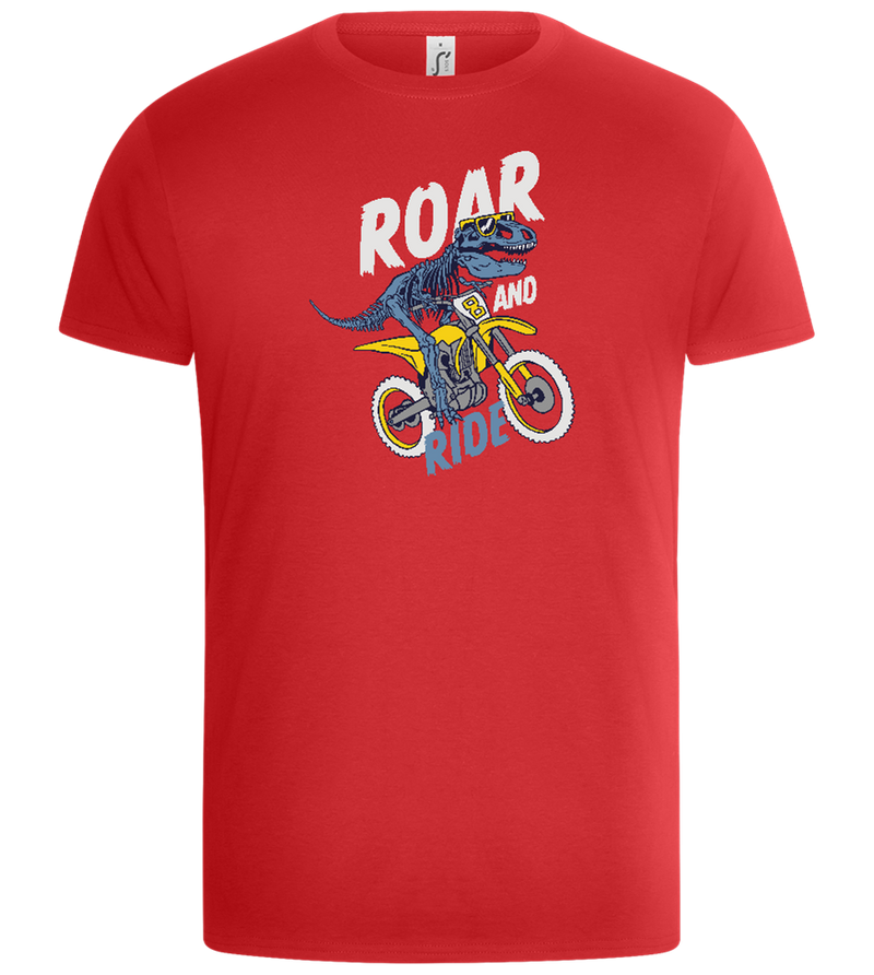 Dino Biker Design - Basic Unisex T-Shirt_RED_front