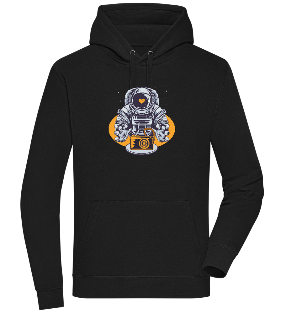 Spaceman Camera Design - Premium unisex hoodie_BLACK_front