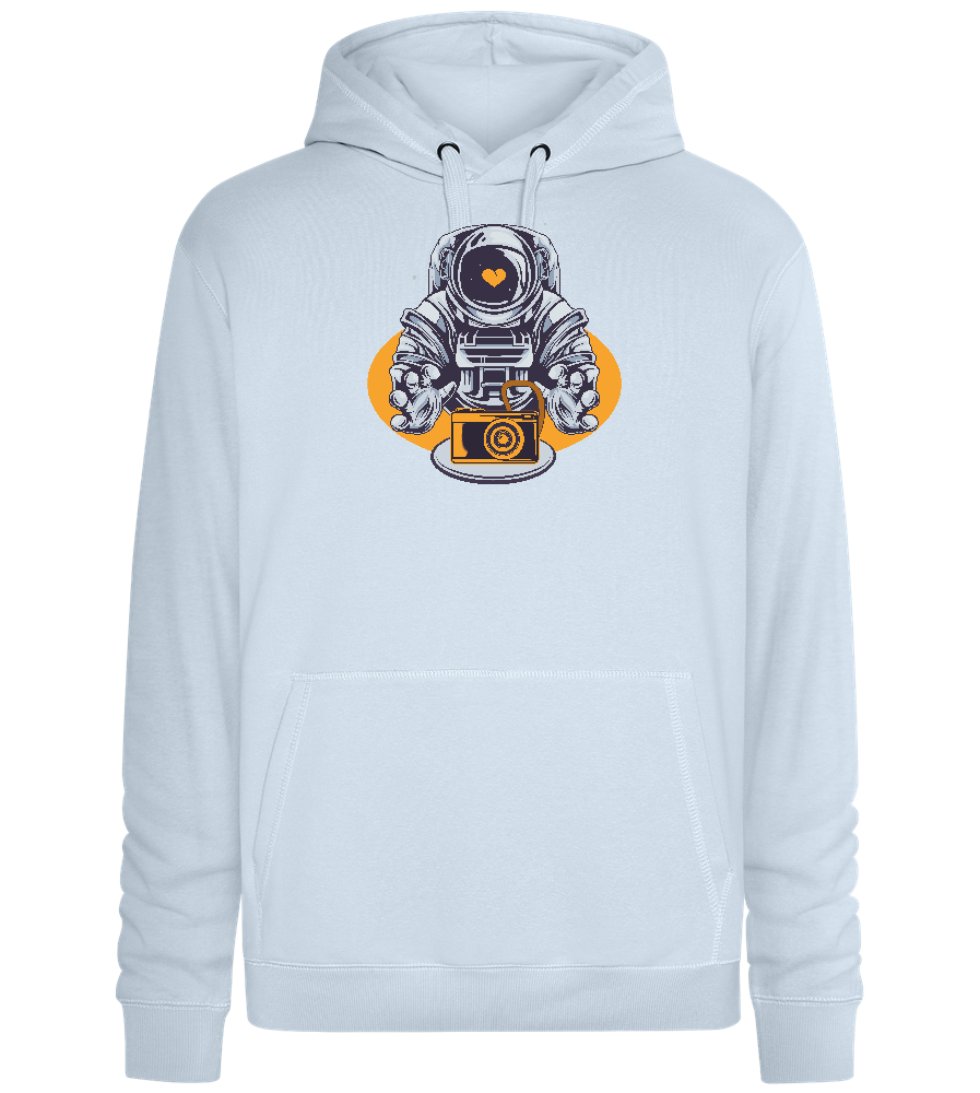 Spaceman Camera Design - Premium unisex hoodie_CREAMY BLUE_front