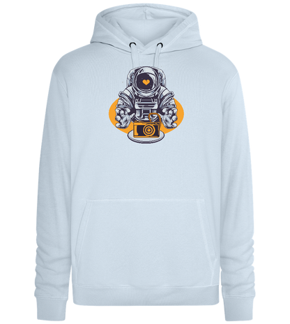 Spaceman Camera Design - Premium unisex hoodie_CREAMY BLUE_front