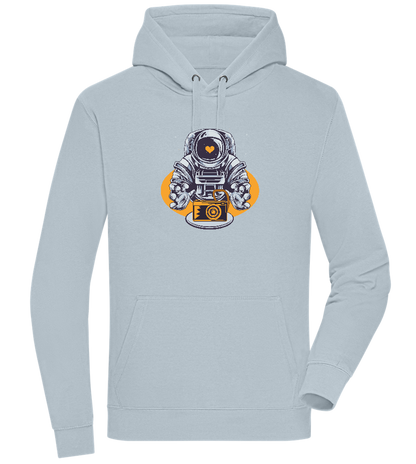 Spaceman Camera Design - Premium unisex hoodie_CREAMY BLUE_front