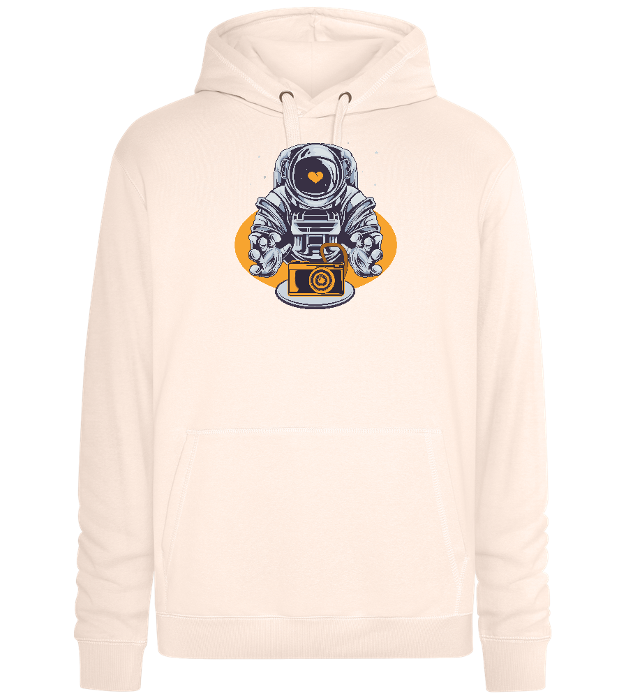 Spaceman Camera Design - Premium unisex hoodie_LIGHT PEACH ROSE_front