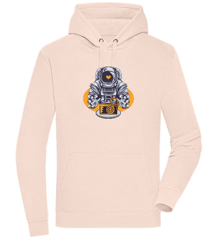 Spaceman Camera Design - Premium unisex hoodie_LIGHT PEACH ROSE_front