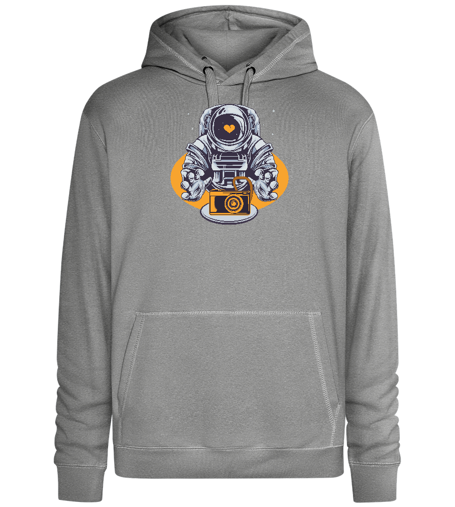 Spaceman Camera Design - Premium unisex hoodie_ORION GREY II_front