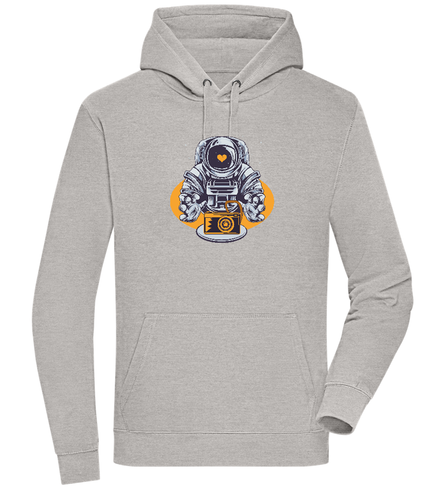 Spaceman Camera Design - Premium unisex hoodie_ORION GREY II_front