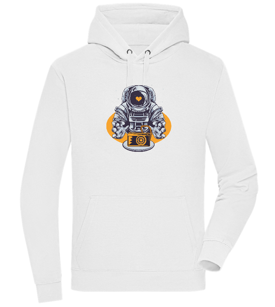 Spaceman Camera Design - Premium unisex hoodie_WHITE_front