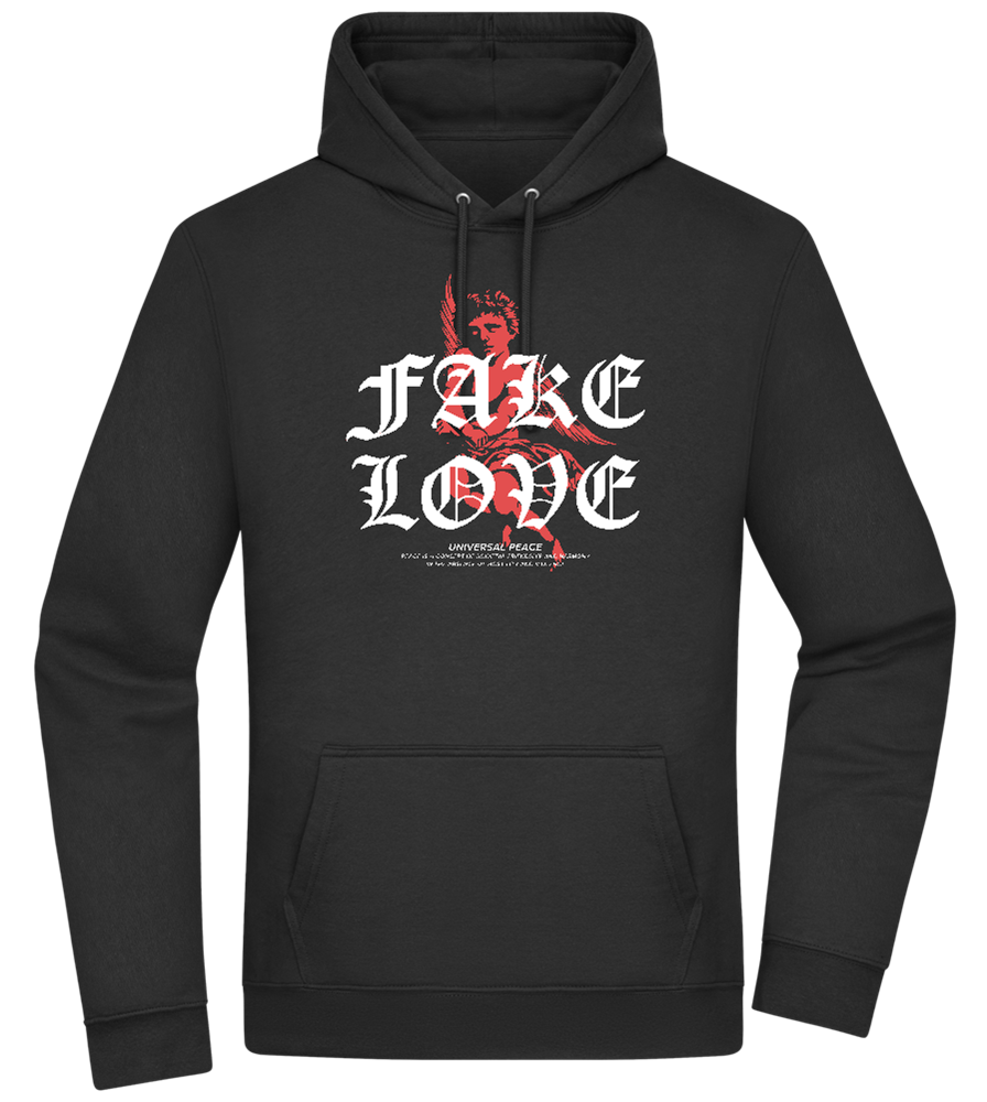 Fake Love Design - Premium Essential Unisex Hoodie_BLACK_front