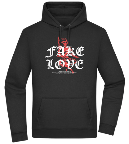 Fake Love Design - Premium Essential Unisex Hoodie_BLACK_front