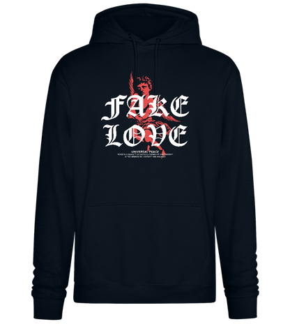 Fake Love Design - Premium Essential Unisex Hoodie_BLACK_front