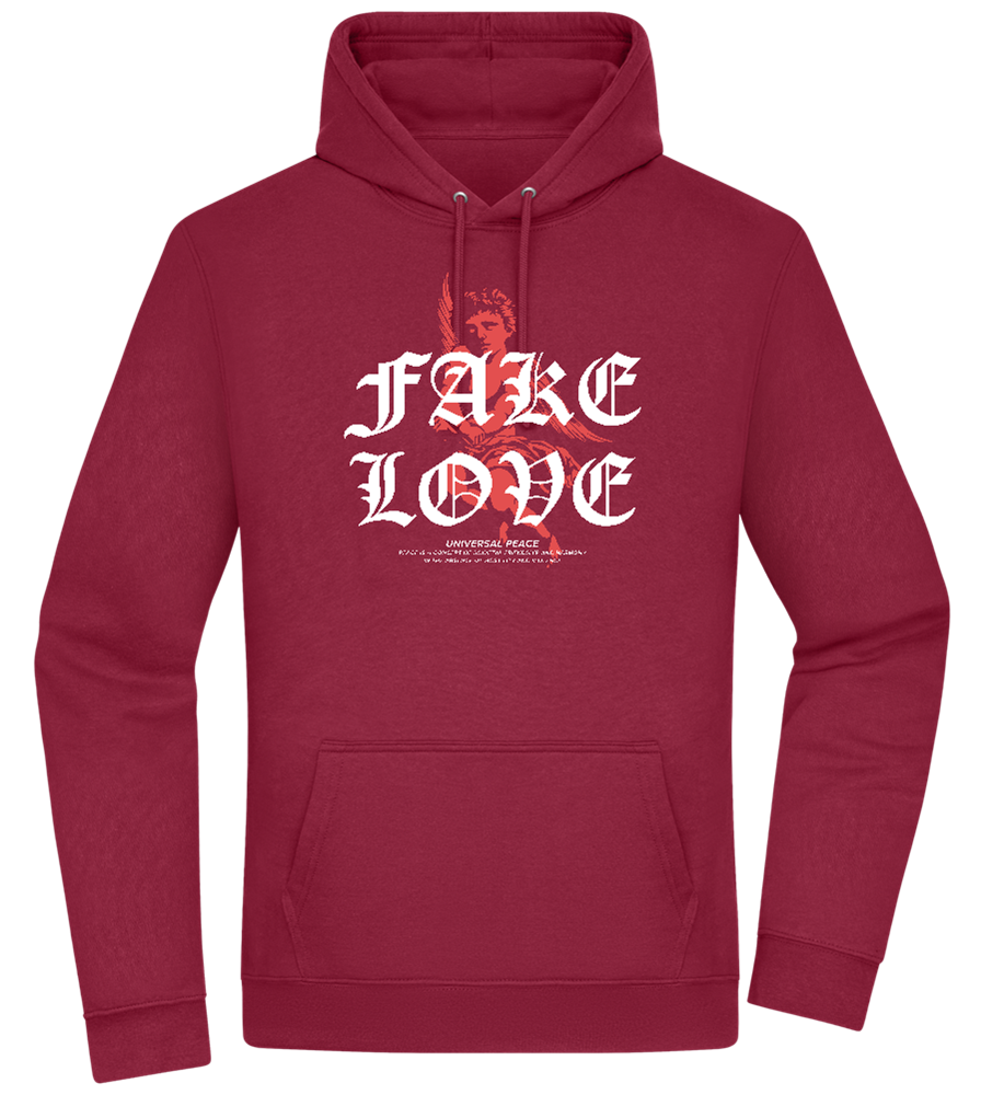 Fake Love Design - Premium Essential Unisex Hoodie_BORDEAUX_front