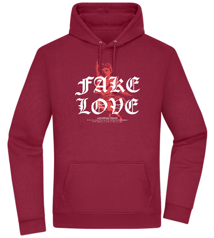 Fake Love Design - Premium Essential Unisex Hoodie_BORDEAUX_front