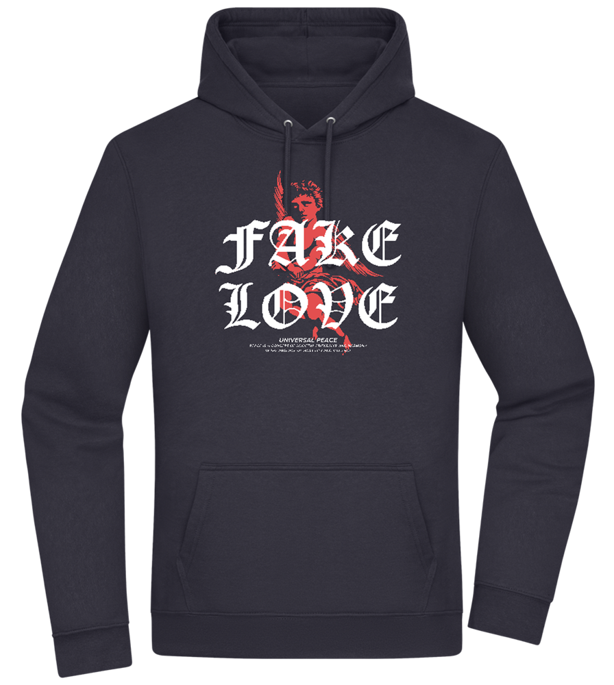 Fake Love Design - Premium Essential Unisex Hoodie_FRENCH NAVY_front