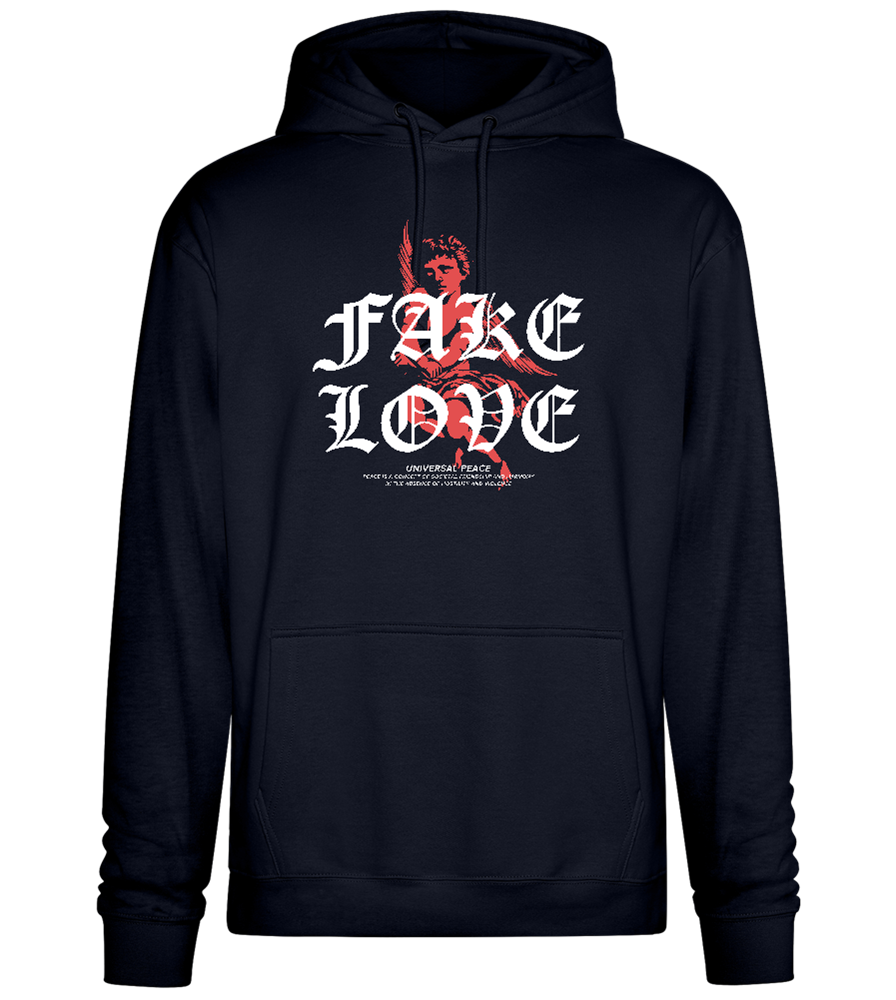 Fake Love Design - Premium Essential Unisex Hoodie_FRENCH NAVY_front