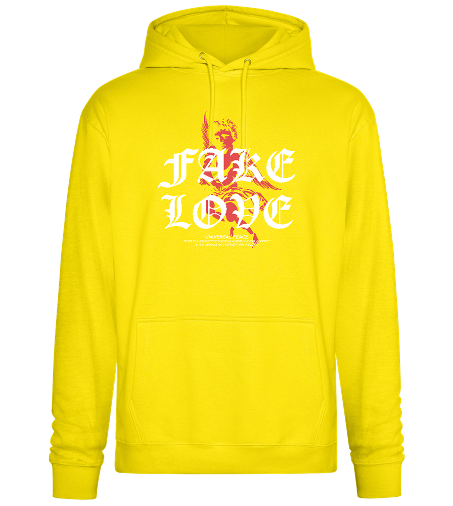 Fake Love Design - Premium Essential Unisex Hoodie_YELLOW_front