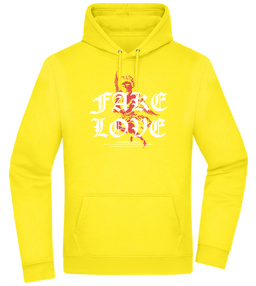 Fake Love Design - Premium Essential Unisex Hoodie_YELLOW_front