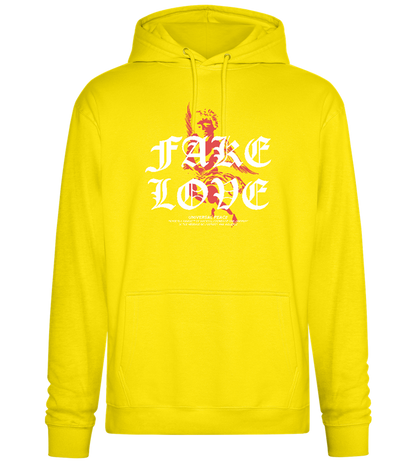 Fake Love Design - Premium Essential Unisex Hoodie_YELLOW_front