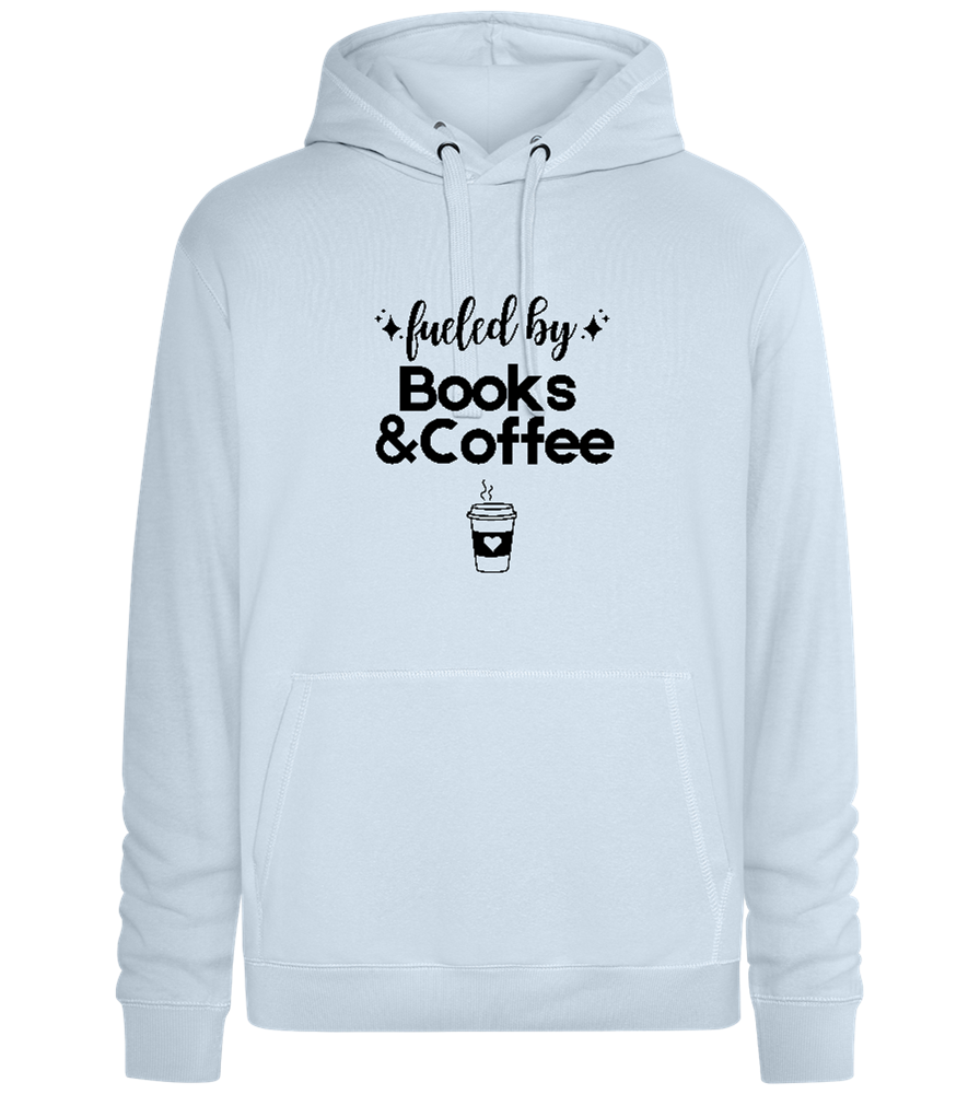 Books and Coffee Design - Premium unisex hoodie_CREAMY BLUE_front