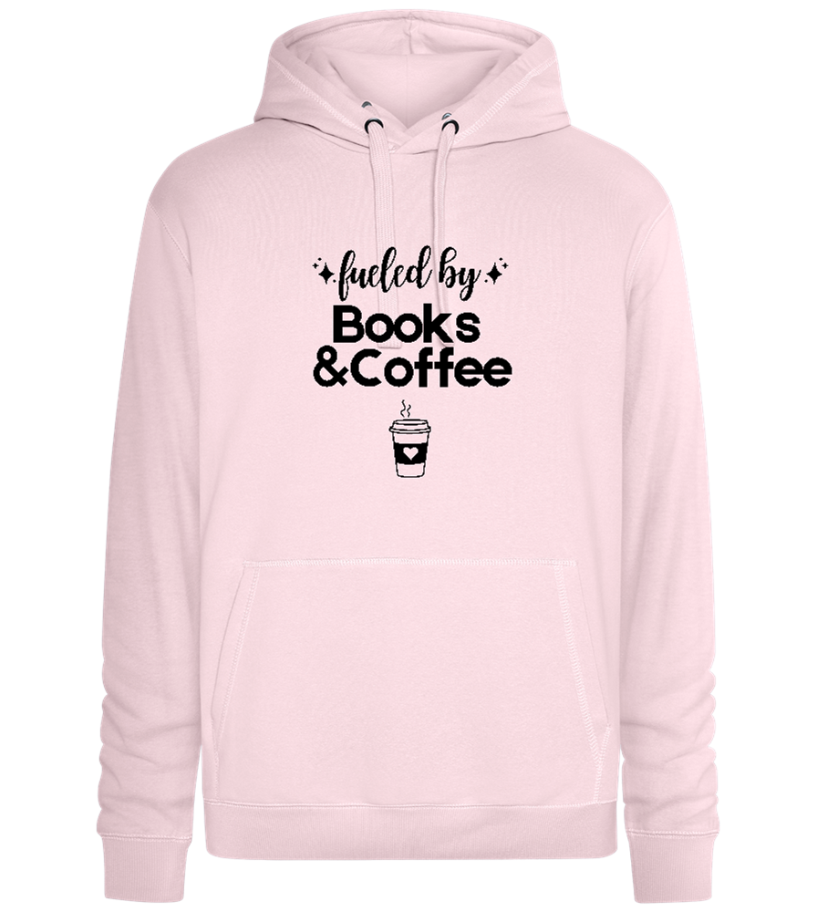 Books and Coffee Design - Premium unisex hoodie_LIGHT PEACH ROSE_front