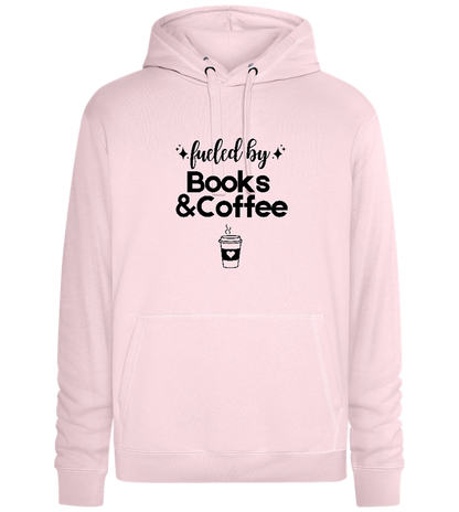 Books and Coffee Design - Premium unisex hoodie_LIGHT PEACH ROSE_front